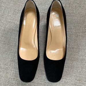 Bally black suede heels